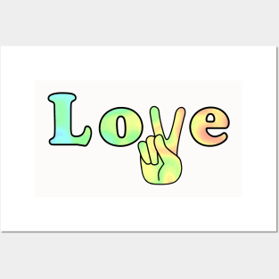 LOVE And Peace Sign Hand Posters and Art